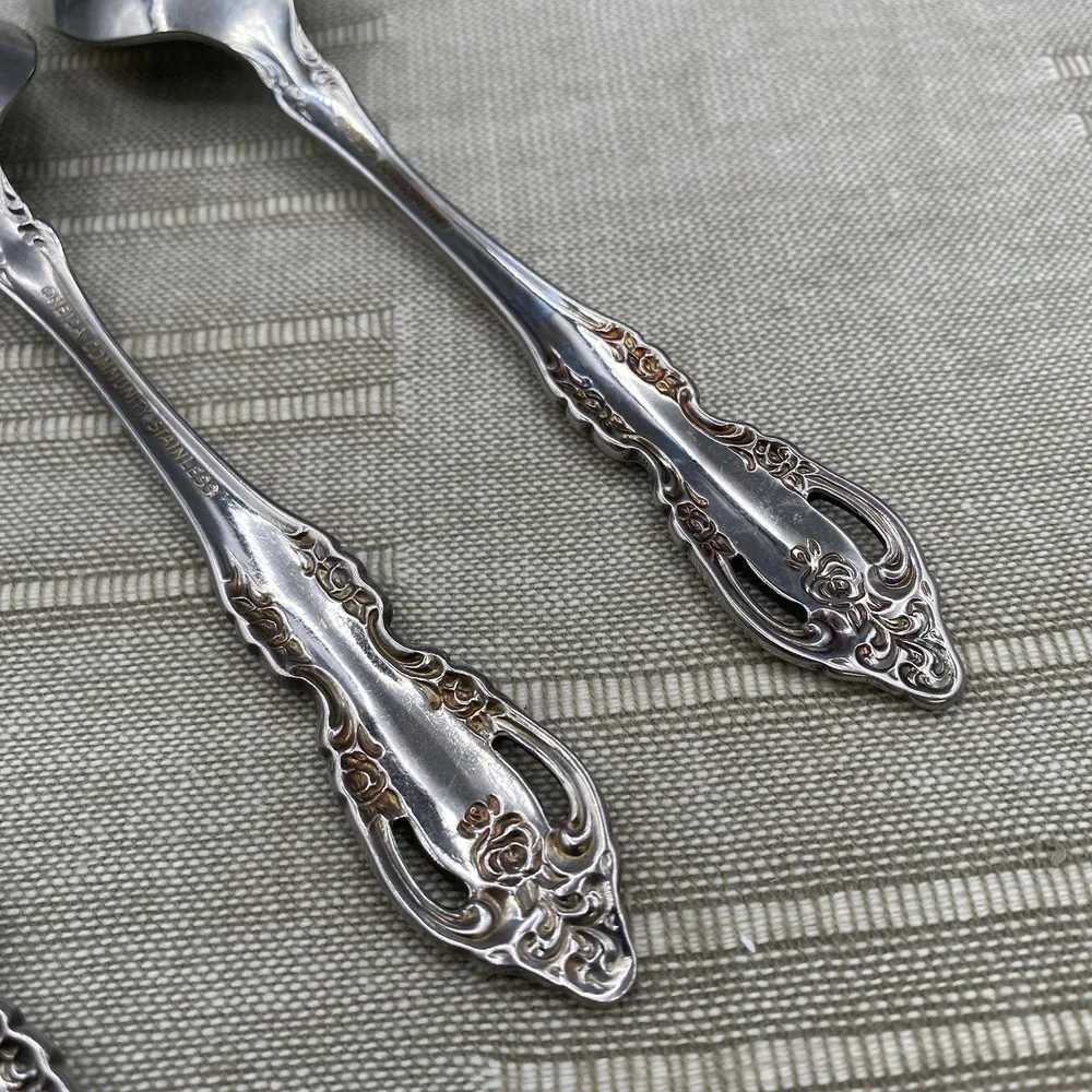 Oneida Community BRAHMS Teaspoons 4pcs Stainless Flatware‎ Spoons 6